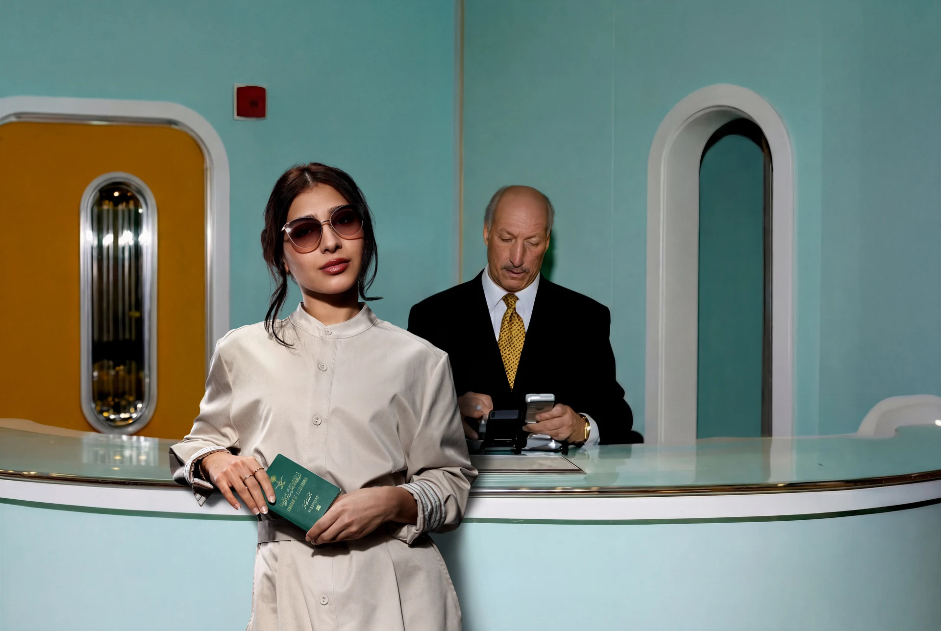 Woman wearing sunglasses and holding her passport — ARB